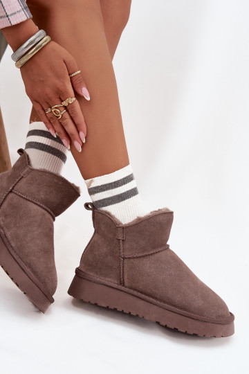 Botas de nieve aisladas de ante con piel en el interior Vinceza 97961 marrones