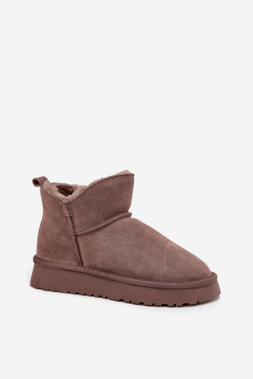 Botas de nieve aisladas de ante con piel en el interior Vinceza 97961 marrones