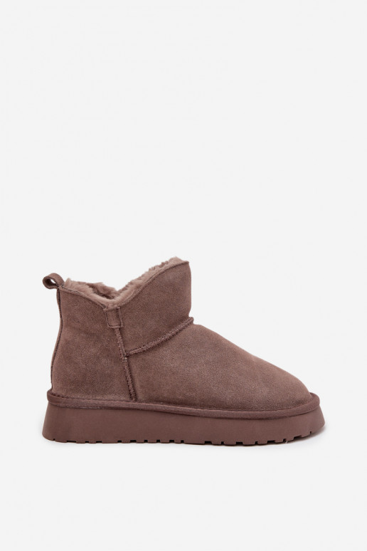 Botas de nieve aisladas de ante con piel en el interior Vinceza 97961 marrones
