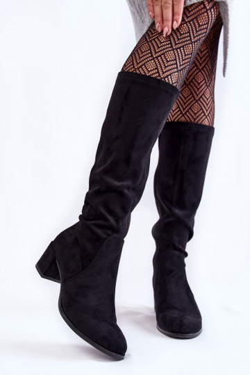 Botas altas de ante sintético clásicas Sergio Leone KZ205 negras