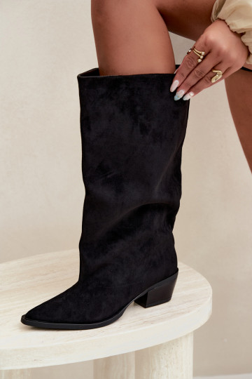 botas altas tipo slip-on con tacones de ante sintético negras Casella 2