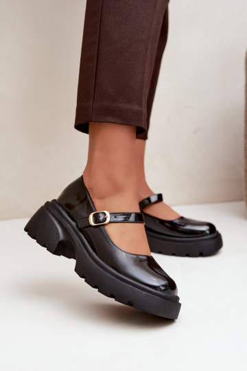 botas de charol con tacones gruesos negras Loxie 2