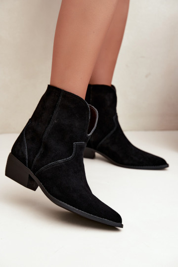 botines de estilo cowboy con tacones en ante negro Norelle 2