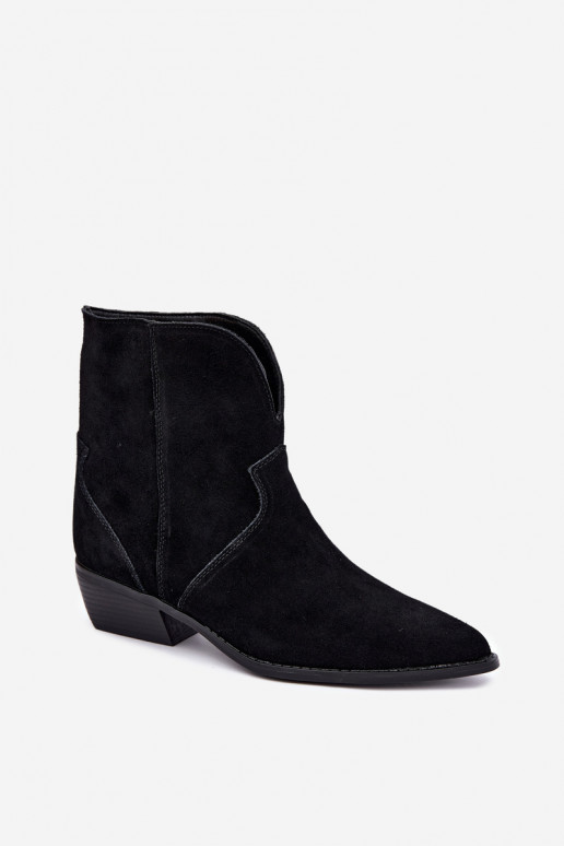 botines de estilo cowboy con tacones en ante negro Norelle