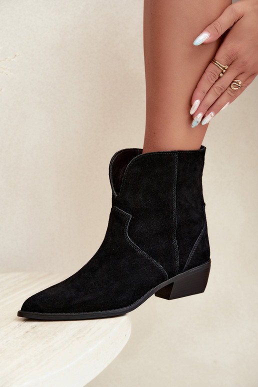 botines de estilo cowboy con tacones en ante negro Norelle