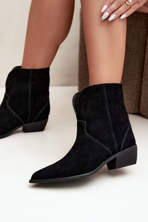 botines de estilo cowboy con tacones en ante negro Norelle