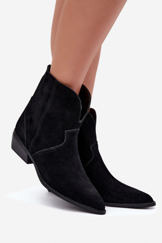 botines de estilo cowboy con tacones en ante negro Norelle