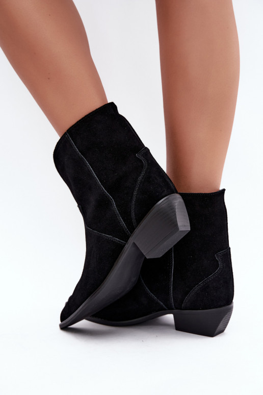 botines de estilo cowboy con tacones en ante negro Norelle