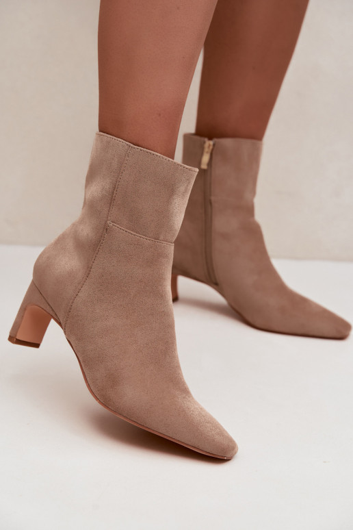 botines de mujer con tacón en arena Rileya