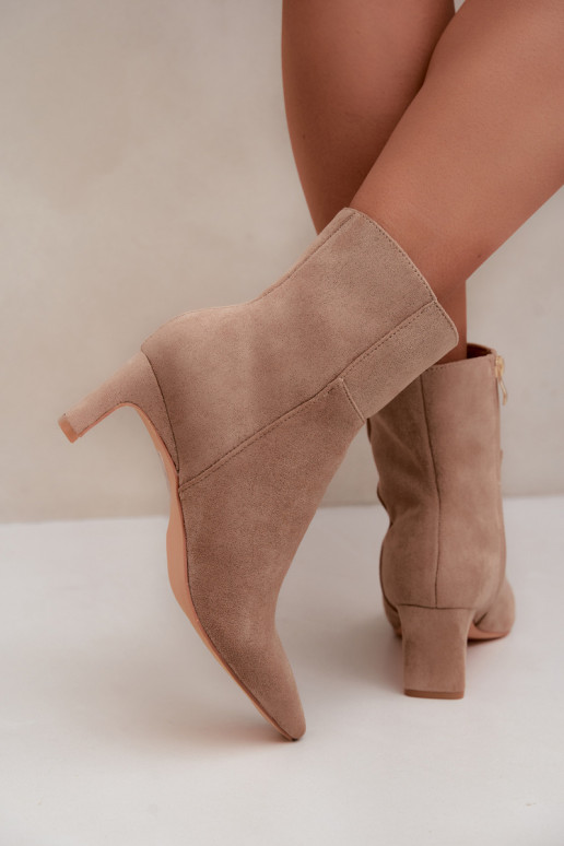 botines de mujer con tacón en arena Rileya