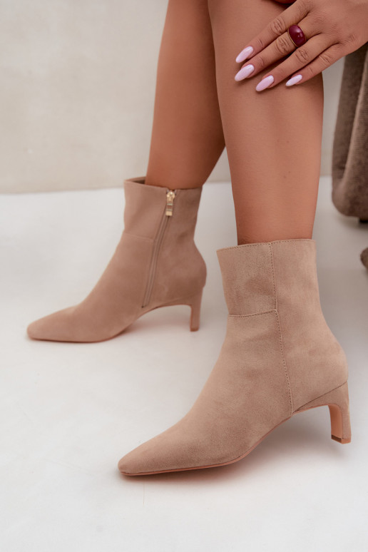 botines de mujer con tacón en arena Rileya