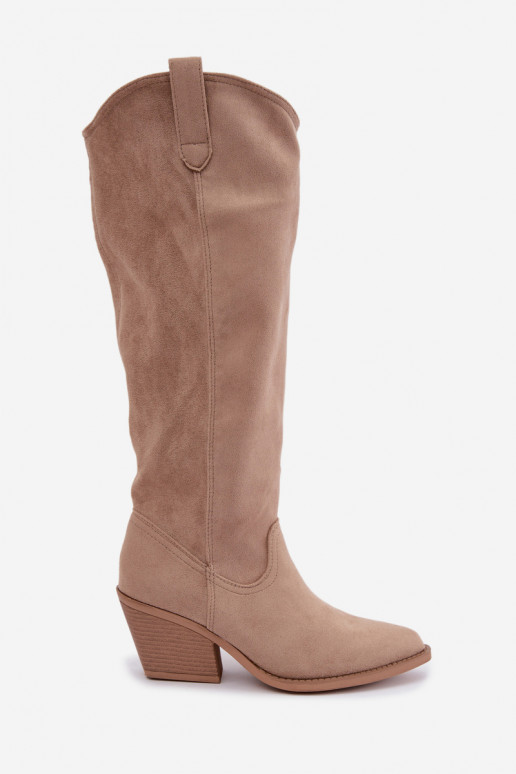 botas altas slouchy tipo slip-on en color arena Sylvie