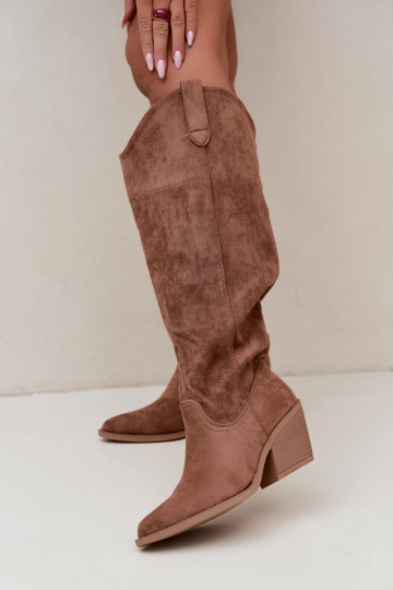 botas altas slouchy tipo slip-on en color marrón Sylvie 2