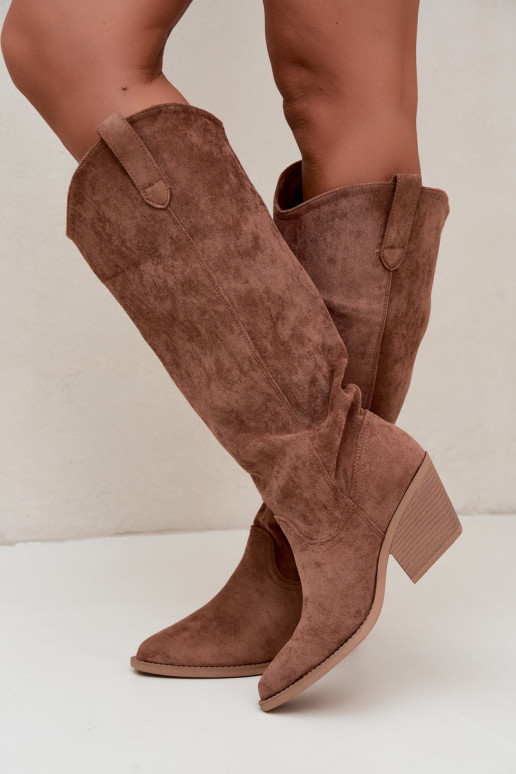 botas altas slouchy tipo slip-on en color marrón Sylvie