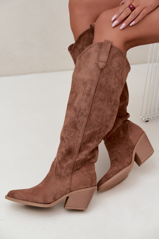 botas altas slouchy tipo slip-on en color marrón Sylvie