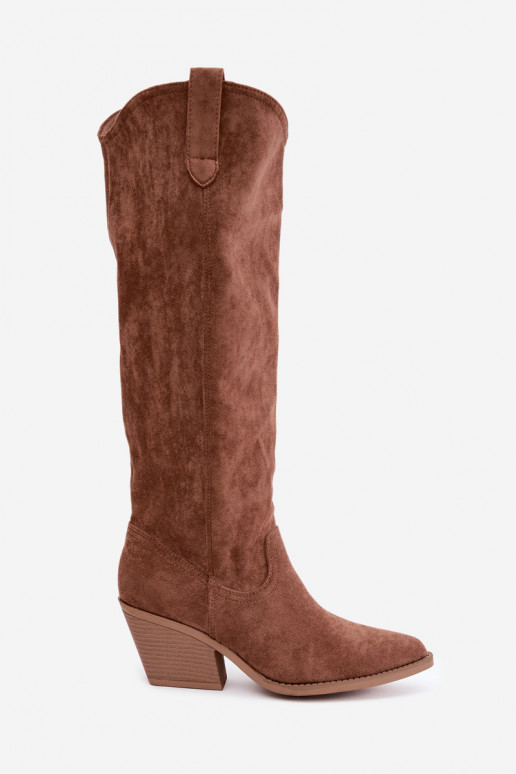 botas altas slouchy tipo slip-on en color marrón Sylvie
