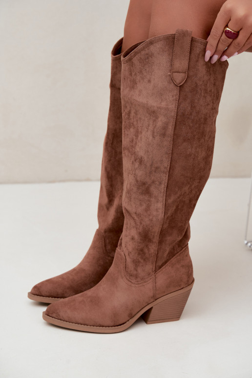 botas altas slouchy tipo slip-on en color marrón Sylvie