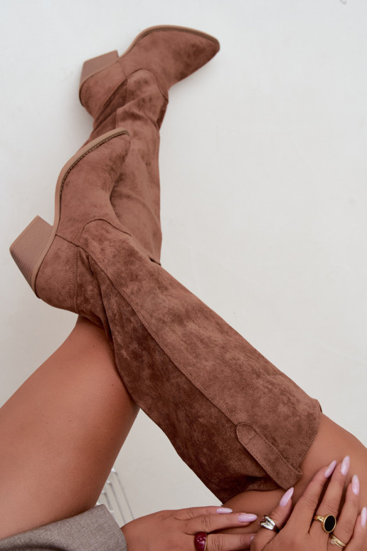botas altas slouchy tipo slip-on en color marrón Sylvie