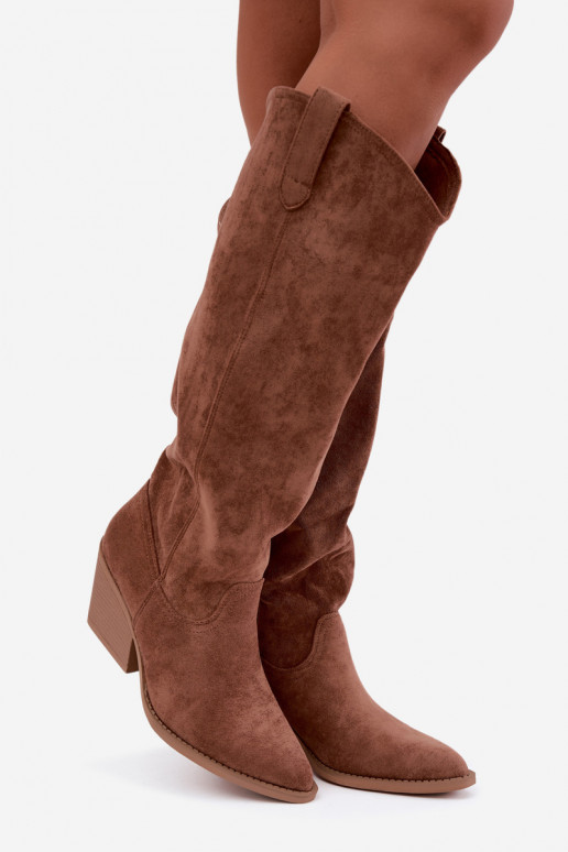 botas altas slouchy tipo slip-on en color marrón Sylvie