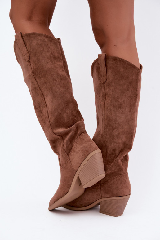 botas altas slouchy tipo slip-on en color marrón Sylvie