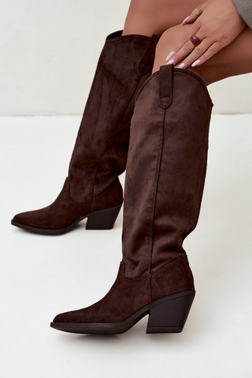botas altas slouchy tipo slip-on en CzekoladoĮe Sylvie