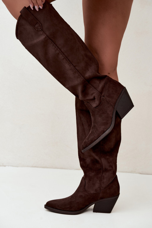 botas altas slouchy tipo slip-on en CzekoladoĮe Sylvie