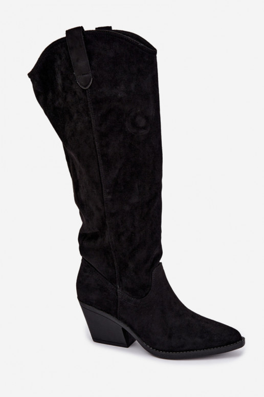 botas altas slouchy tipo slip-on en negro Sylvie