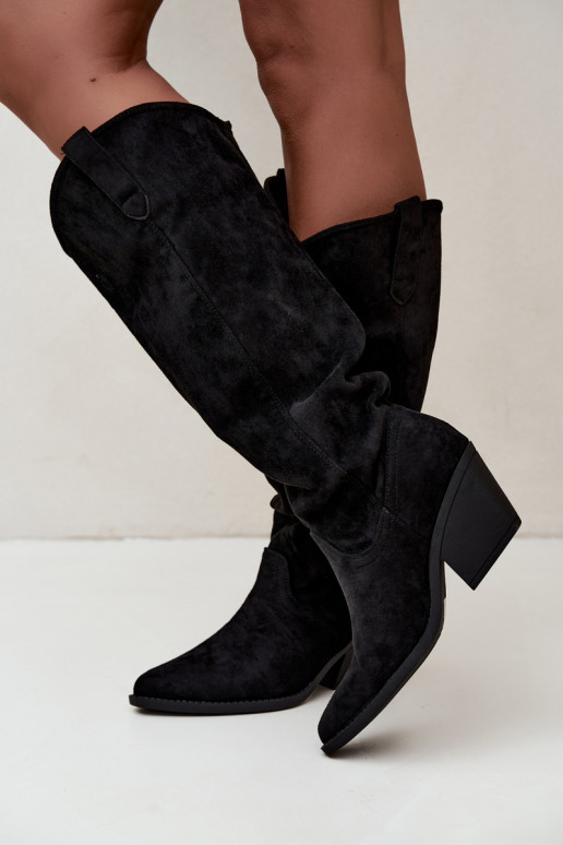 botas altas slouchy tipo slip-on en negro Sylvie
