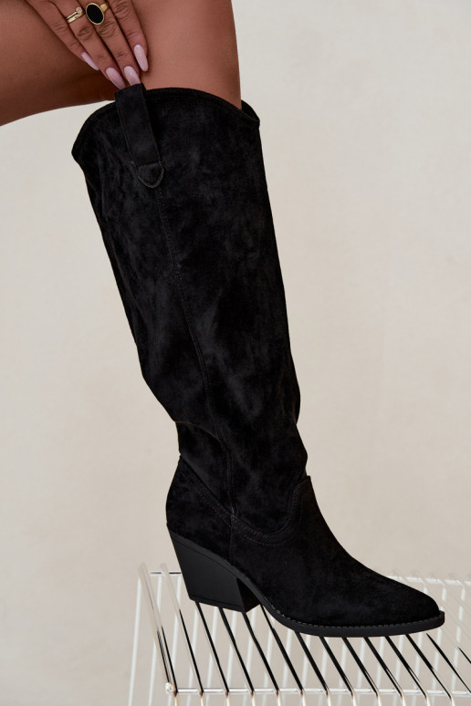 botas altas slouchy tipo slip-on en negro Sylvie