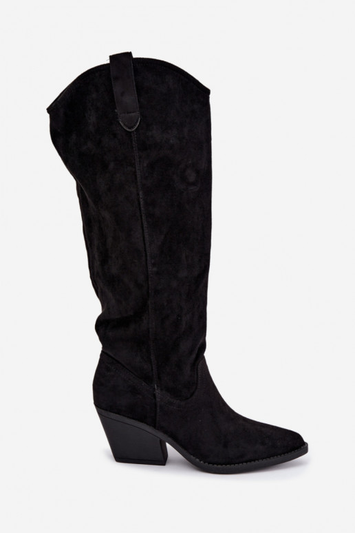 botas altas slouchy tipo slip-on en negro Sylvie