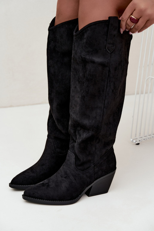 botas altas slouchy tipo slip-on en negro Sylvie