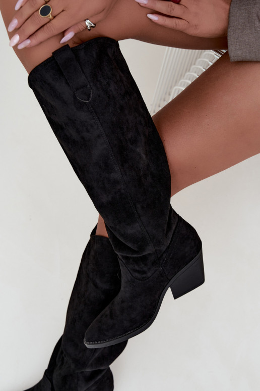 botas altas slouchy tipo slip-on en negro Sylvie
