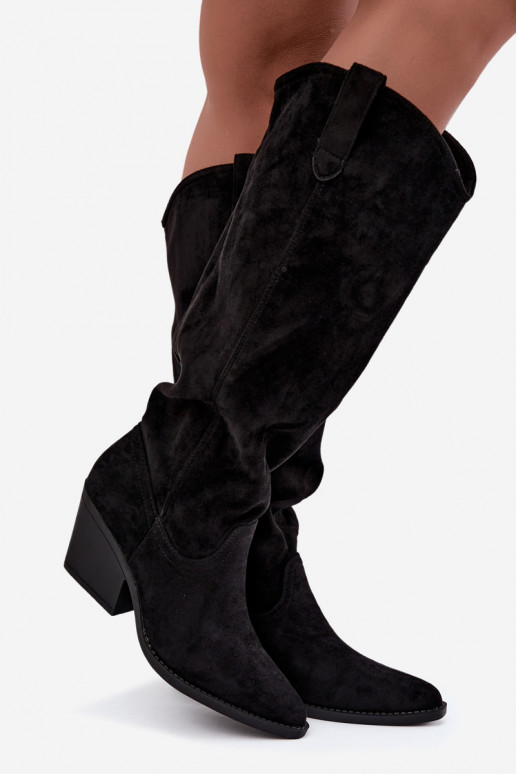 botas altas slouchy tipo slip-on en negro Sylvie