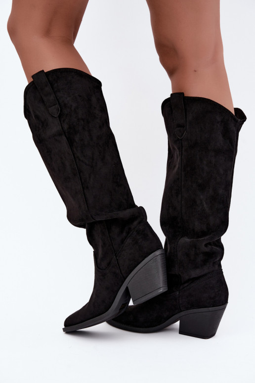 botas altas slouchy tipo slip-on en negro Sylvie