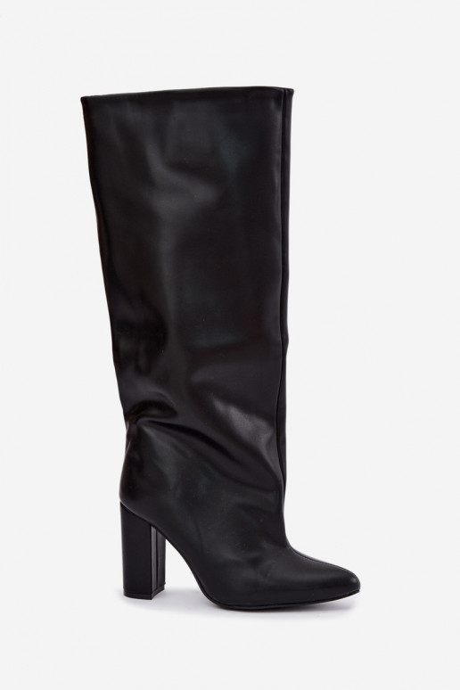 botas altas de mujer tipo slip-on con tacones en negro Emeline