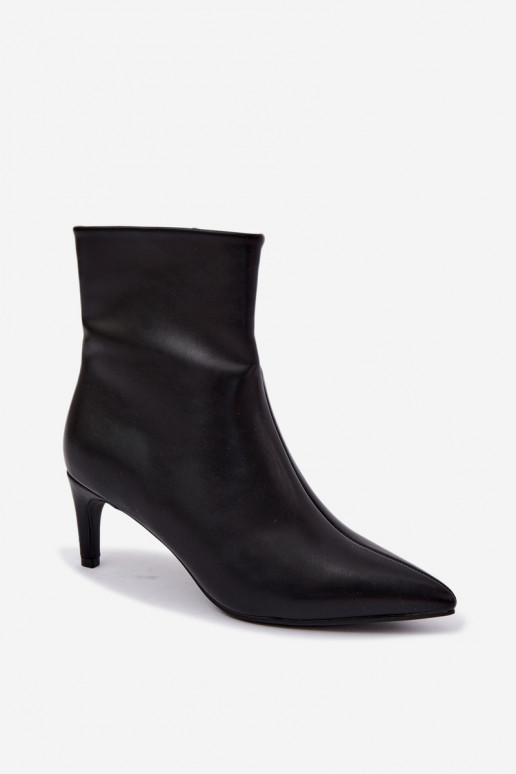 Botines de mujer con tacones en cuero sintético negro Celisse
