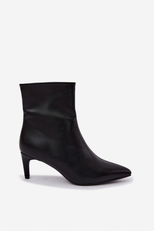 Botines de mujer con tacones en cuero sintético negro Celisse