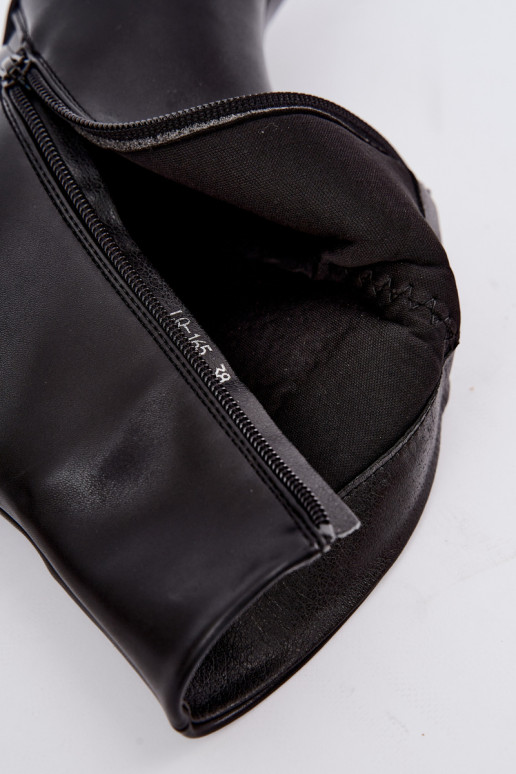 Botines de mujer con tacones en cuero sintético negro Celisse