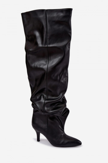 botas altas slip-on con tacones en negro Calmy 2