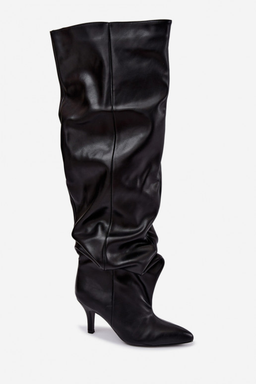 botas altas slip-on con tacones en negro Calmy