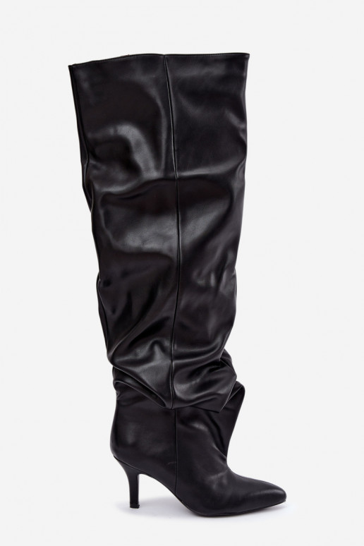 botas altas slip-on con tacones en negro Calmy