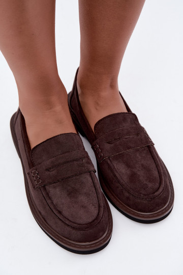 Mocasines para mujer de ante en color chocolate Vinceza 62335