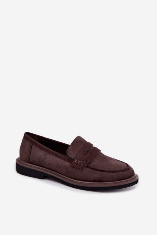 Mocasines para mujer de ante en color chocolate Vinceza 62335