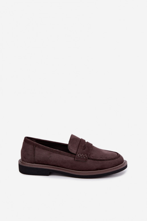 Mocasines para mujer de ante en color chocolate Vinceza 62335