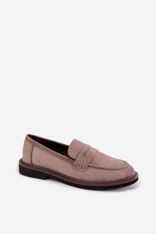 Mocasines para mujer de ante en color arena Vinceza 62335