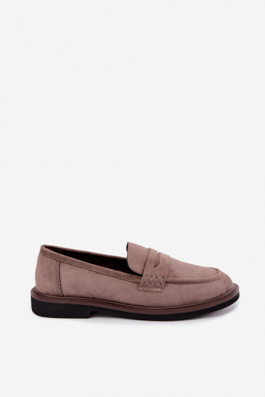 Mocasines para mujer de ante en color arena Vinceza 62335