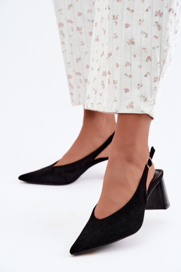 Zapatos de tacón con talón abierto en color negro Sorenia 2