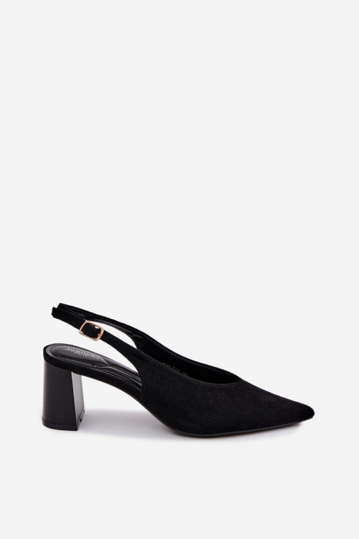 Zapatos de tacón con talón abierto en color negro Sorenia