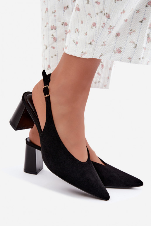 Zapatos de tacón con talón abierto en color negro Sorenia