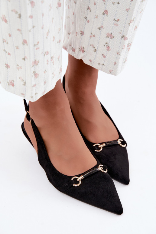 Zapatos de tacón bajo con talón abierto en color negro Caylo